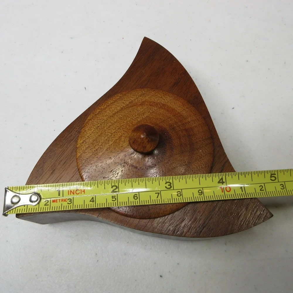 Mark J. Ostrom Handcrafted Modernist Wood Trinket Box with Lid Lindstrom MN